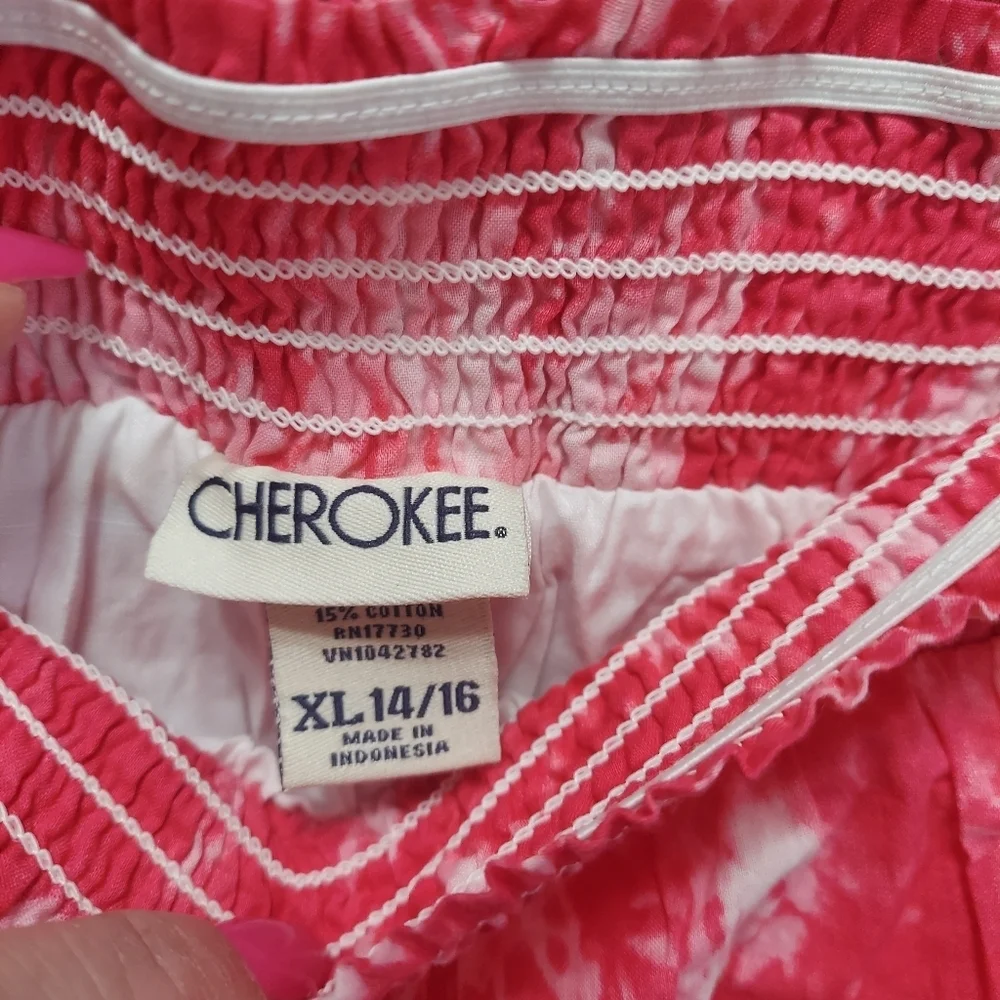 Cherokee Girls Size 14/16 Pink Tie Dye Maxi Skirt with White Lining